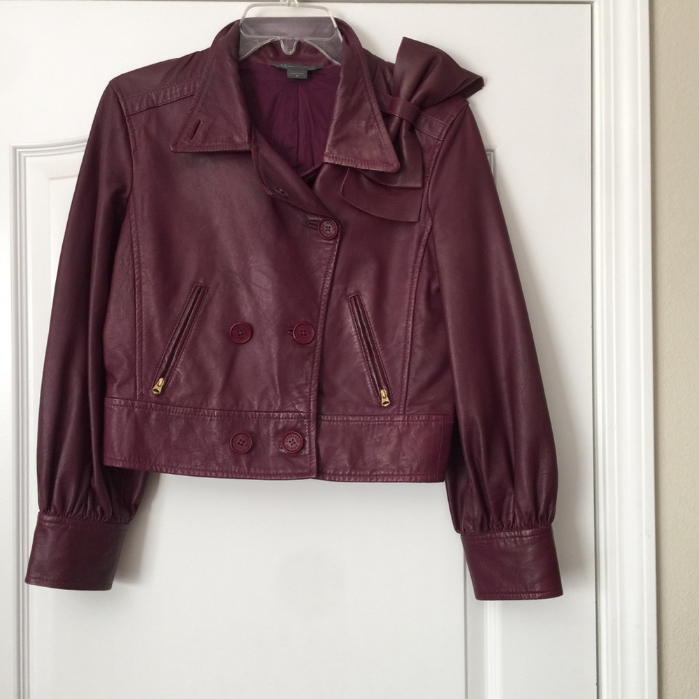 A/X Bow Leather Jacket View 3